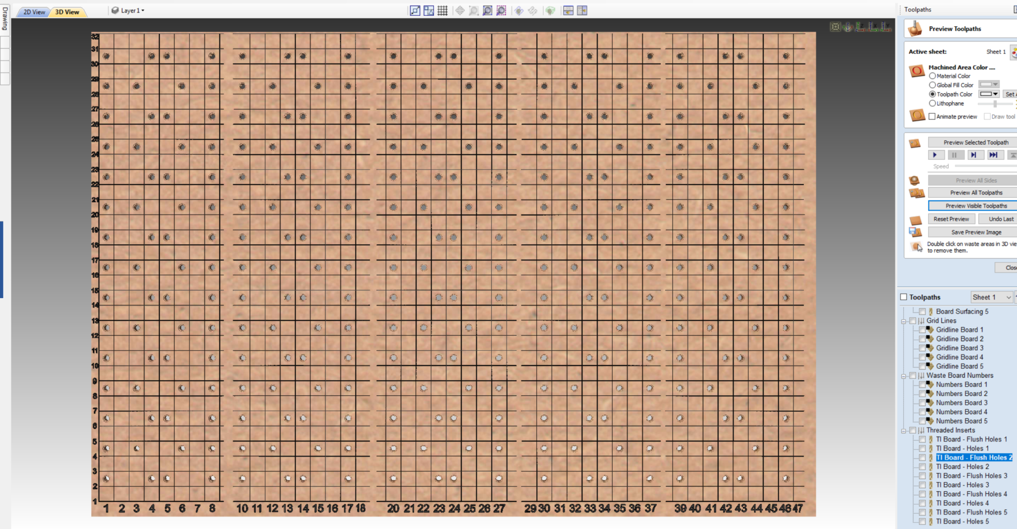 Onefinity CNC Wasteboard surfacing, Grid and Threaded Inserts for